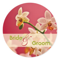 Red Orchid • Save the Date Sticker