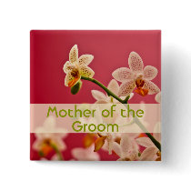 Red Orchid • Wedding Button