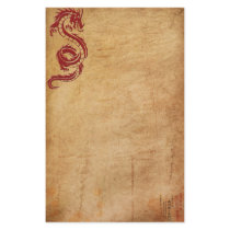 Red Oriental Dragon II Stationery Paper