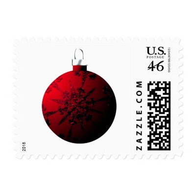 Red Ornament Christmas Postage postage