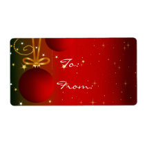 Red ornament Christmas tag labels labels