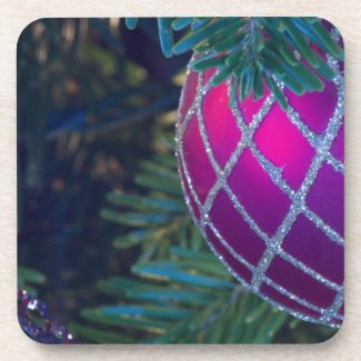 Red Ornament Drink Coaster
