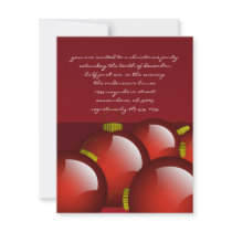 Red Ornaments Christmas DInner Party Invitations by samack Red Ornaments Christmas DInner Party Invitations