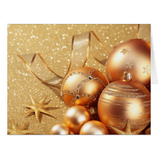RED ORNAMENTS CHRISTMAS GREETINGS CARD