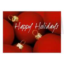 Red Ornaments Holiday Greetings cards