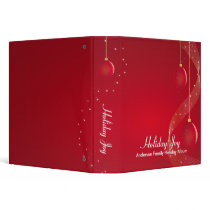 Red Ornaments Holiday Joy binders by ZazzleBinders Red Ornaments Holiday Joy binders