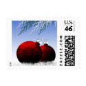 Red Ornaments Holiday Stamp
