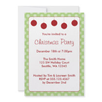 Red Ornaments Polka Dots Christmas Holiday Party invitations by augustafternoon Red Ornaments Polka Dots Christmas Holiday Party invitations