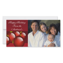 Red Ornaments Stationery photo cards