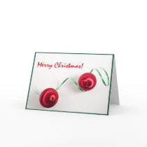 Red Ornaments with Green Ribbon cards