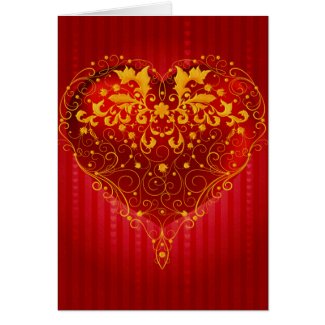 Red Ornate Heart Card
