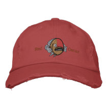Red Oscar Fish embroidered hats by oscar_azac Red Oscar Fish embroidered hats