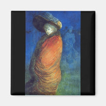 Red Overcoat by Henry Somm Fridge Magnets