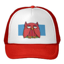 Red Owl aqua Hat hats