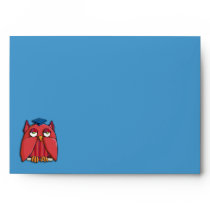 Red Owl Grad aqua A7 Card Envelope envelopes