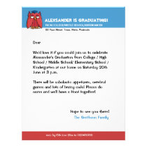 Red Owl Grad aqua Graduation Letterhead letterhead