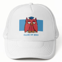 Red Owl Grad aqua Hat