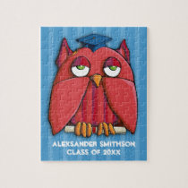 Red Owl Grad aqua Jigsaw Puzzle puzzles