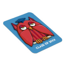 Red Owl Grad aqua Premium Magnet