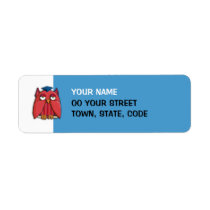 Red Owl Grad aqua small Return Address Label labels