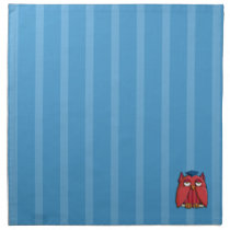 Red Owl Grad aqua stripes Napkin napkins