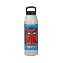 Red Owl Grad aqua Water Bottle water bottles