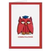 Red Owl Grad Congratulations Graduation Card cards