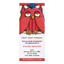 Red Owl Grad Graduation Party 4 Invitation