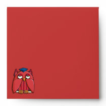 Red Owl Grad red Square Invitation Envelope envelopes