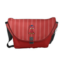 Red Owl Grad red stripes Messenger Bag messenger bags