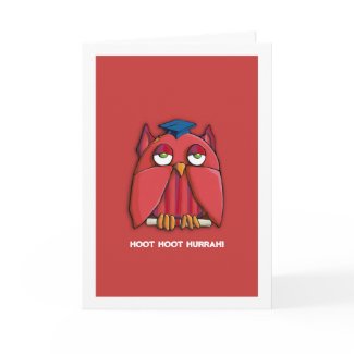Red Owl Grad red You Did It Congratulations Card card