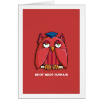 Red Owl Grad red You Did It Congratulations Card cards