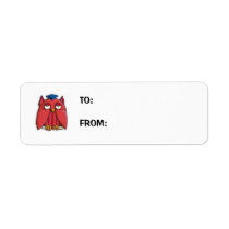 Red Owl Grad small Gift Tag Sticker labels
