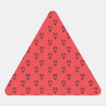 Red owl pattern triangle sticker