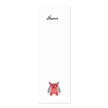 Red owl with red polka dots business card templates