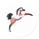 Red Paint Sadllebred Filly rearing Stickers