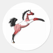 Red Paint Sadllebred Filly rearing Stickers