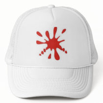 Red Paint Splatter hats