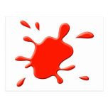Red Paint Splodge Postcards