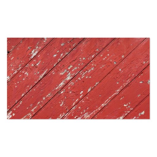 Red Painted Wooden Barn Door Business Card Template (back side)