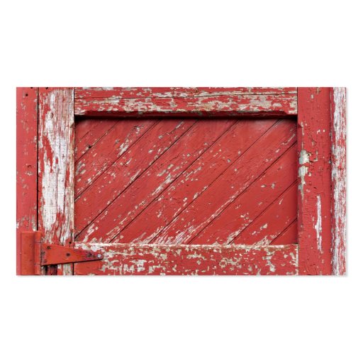 Red Painted Wooden Barn Door Business Card Template (front side)