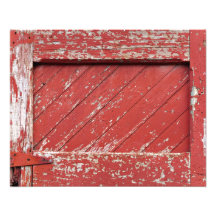 Red Painted Wooden Barn Door Photo Print