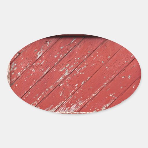 Red Painted Wooden Barn Door Sticker