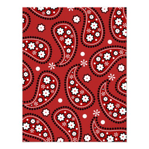 Red Paisley Bandana Inspired Birthday Invitation