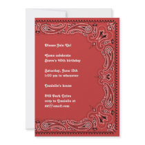 Red Paisley Bandana Invitation