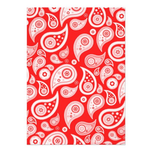 Red Paisley Bridal Shower Invitations