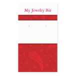 Red Paisley Earring Cards Red Paisley Earring Cards