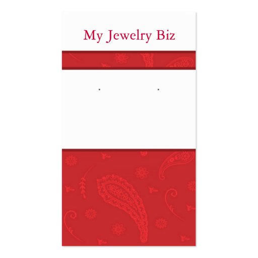 Red Paisley Earring Cards Business Cards