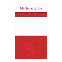 Red Paisley Earring Cards Business Cards