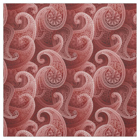 Red Paisley Exotic Pattern Fabric